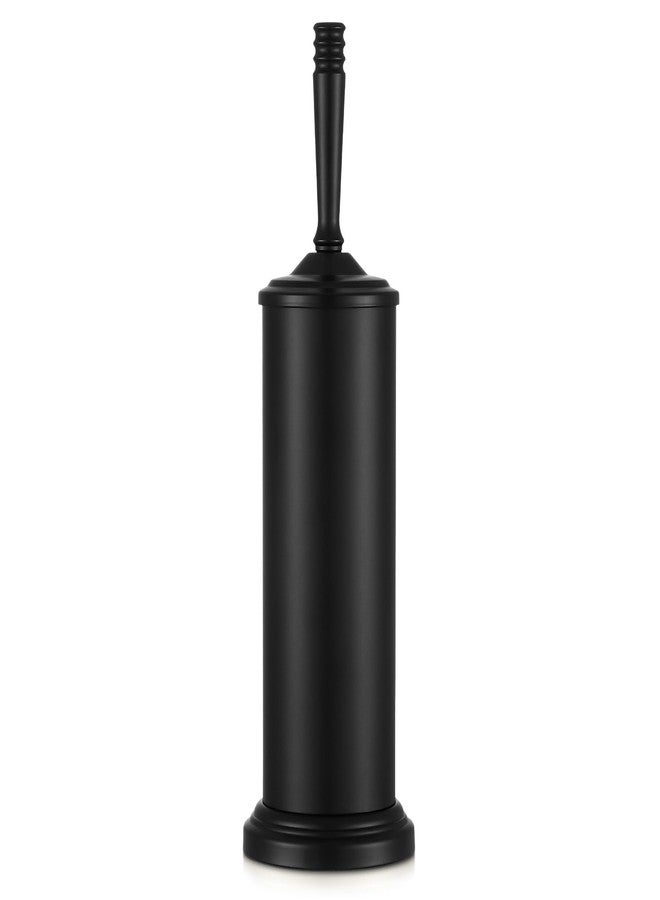 Hioflyme Stainless Steel Toilet Brush and Holder,Toilet Bowl Brush with Long Handle for Bathroom,Toilet Brushes-Space Saving,Covered Brush, Durable, Deep Cleaning,Splash Resistant (Black) - Image 1