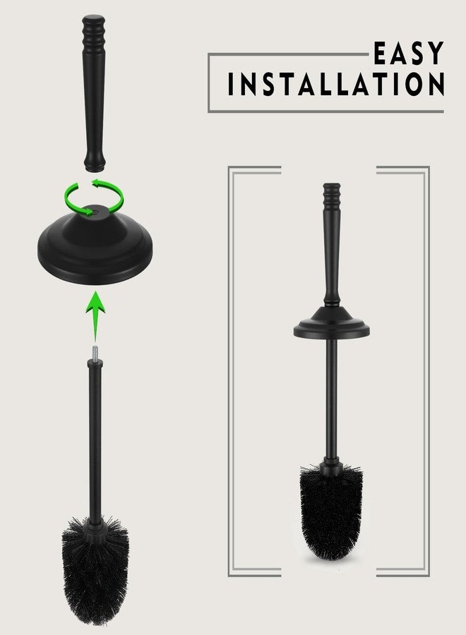 Hioflyme Stainless Steel Toilet Brush and Holder,Toilet Bowl Brush with Long Handle for Bathroom,Toilet Brushes-Space Saving,Covered Brush, Durable, Deep Cleaning,Splash Resistant (Black) - Image 4