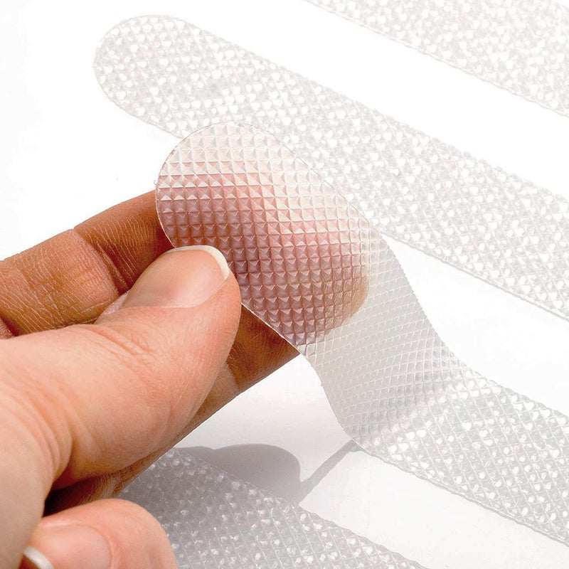 HomeDejavu NO 24 PCS Non-Slip Strip Stickers, Bathtub Shower Safety Strips, Self Adhesive Sticking Pads Anti Slip Grip Stickers Bathtub Flooring Safety Tape Bath Mat, Transparent 2 * 38cm - Image 3