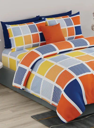 UNITED COLORS OF BENETTON United Colors of Benetton Rainbow 210 TC Super King Bedsheet with 2 Pillow covers Rainbow