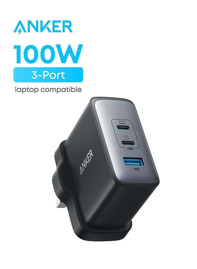 Anker 100W USB C Charger, 736 GaN II Charger, 3-Port Fast Compact Wall Charger for MacBook Pro/Air, iPhone 17/16/15/14 Series, ThinkPad, Dell XPS, iPad Pro, Samsung S26/S25/S24, Huawei, Xiaomi, Vivo Black - Image 1