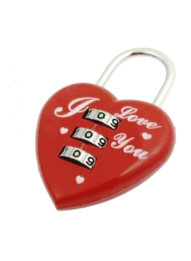 Heart-Shaped Combination Padlock – "I Love You" Romantic Lock with 3-Digit Code, Red Gift for Couples, Valentine's Day, Anniversary, Travel & Keepsake Box