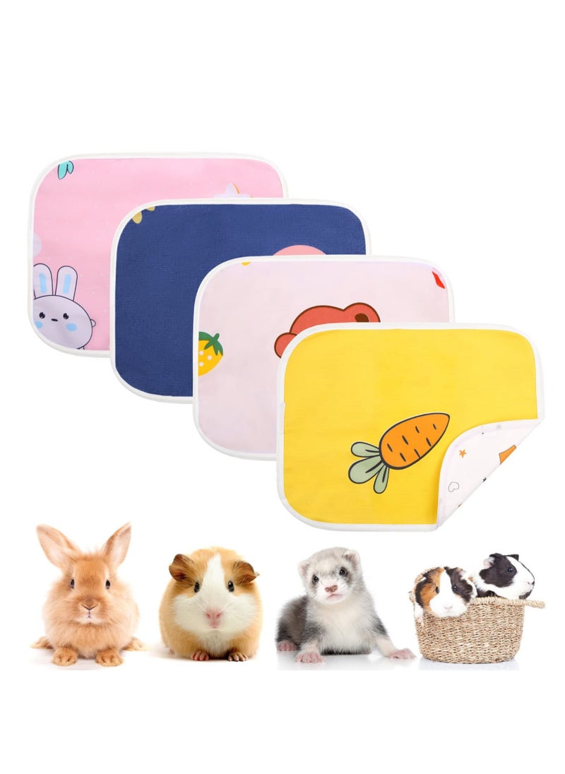 Generic - 4 Washable Fleece Cage Liners for Hamsters and Rabbits Super Absorbent Anti Slip Pee Pads - Image 1
