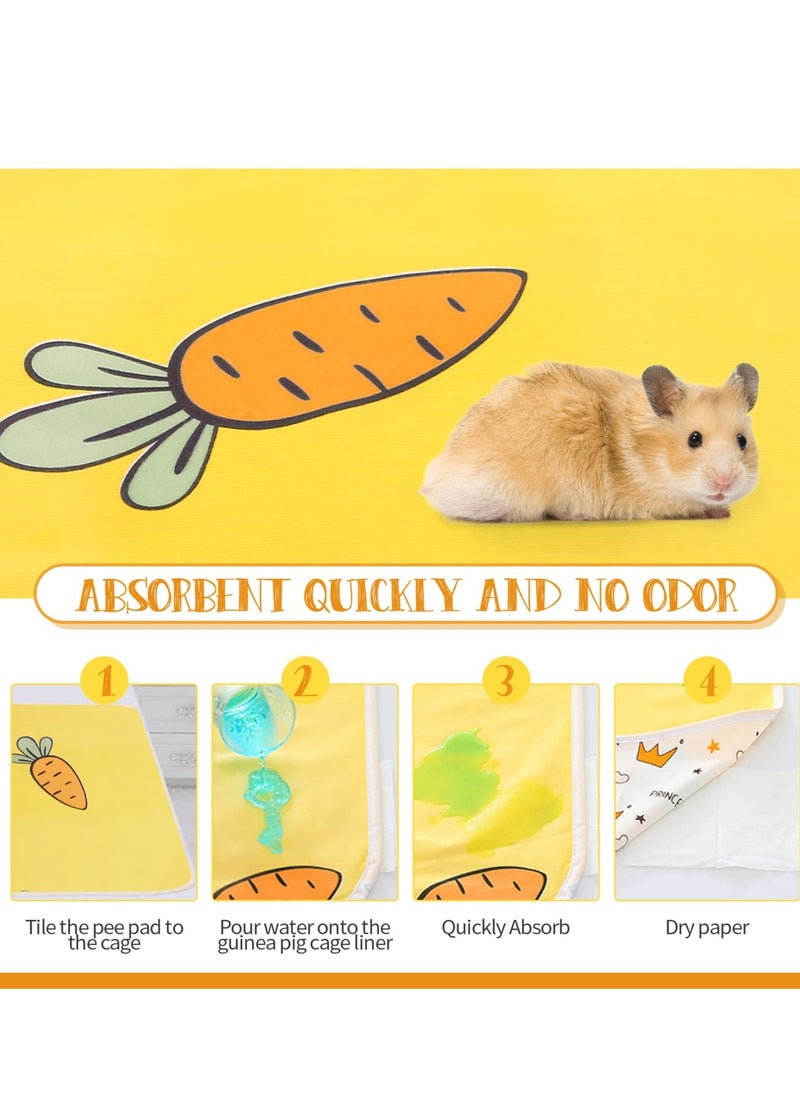 Generic - 4 Washable Fleece Cage Liners for Hamsters and Rabbits Super Absorbent Anti Slip Pee Pads - Image 1