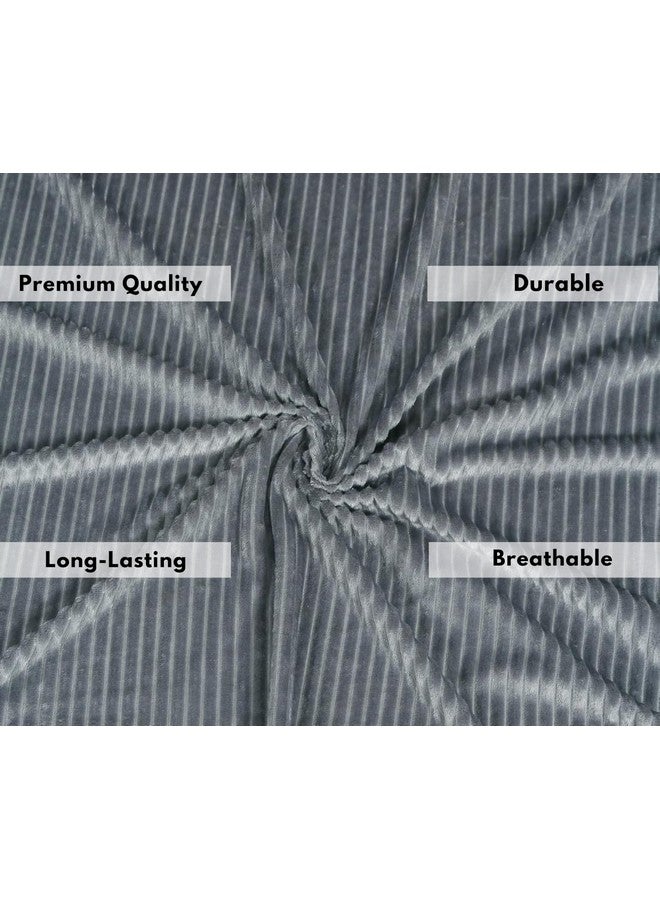 RD TREND 190 GSM Warm Flannel Elastic Fitted Striped bedsheets for Winter King Size(78X72X8 Inch) with 2 Pillow Cover Size 18x28 Inches, Color-Grey, Striped - Image 3