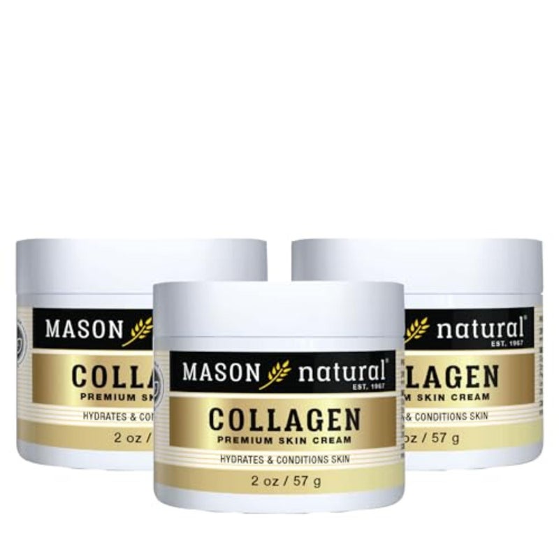 MASON NATURAL Collagen Premium Skin Cream, Womenâ€™s Anti,Aging Face & Body Daily Moisturizer for Hydration & Firmness, Pear Scent, 2 oz each (3 Pack) - Image 1