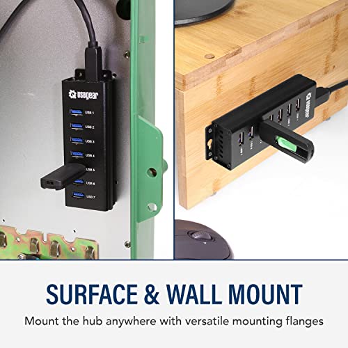 USBGear 7-Port USB 3.2 Gen 1 Charging and SuperSpeed Mountable Data Hub - Image 3