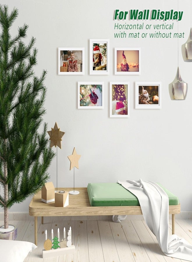 KINLINK 5x7 Picture Frame White Set of 6, Wooden Photo Frames Matted 4x6 with Plexiglass for 4x6 with Mat or 5x7 without Mat for Table and Wall Display - Image 5