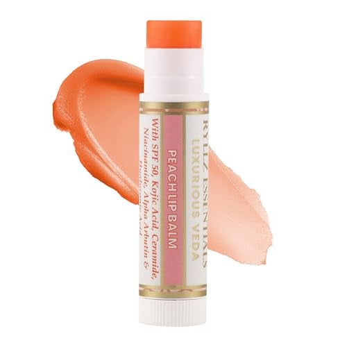 RYLLZ ESSENTIALS Peach Lip Balm | SPF 50 PA+++ | With Shea Butter, Kojic Acid, Ceramide, Niacinamide, Alpha Arbutin & Hyaluronic Acid | Peach Tint | For Lip Lightening & Moisturized Lips | 5 Gm - Image 5