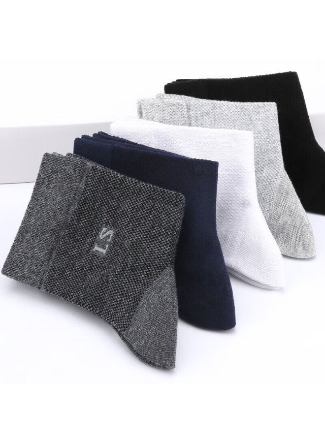 Lanso Men's Cotton Summer Thin 7a Antibacterial Mesh Breathable Business Casual Men's Mid-tube Cotton Socks