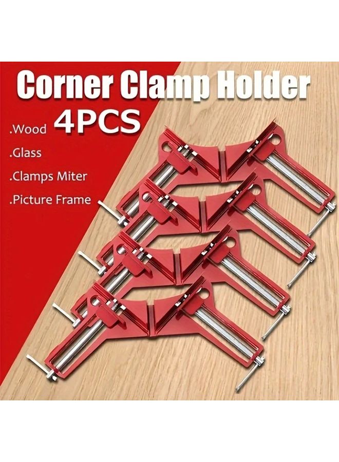 Red 90 Degree Corner Clamps 4pcs Zinc Alloy Right Angle Clamps For Woodworking Aquariums Photo Frames - Image 5