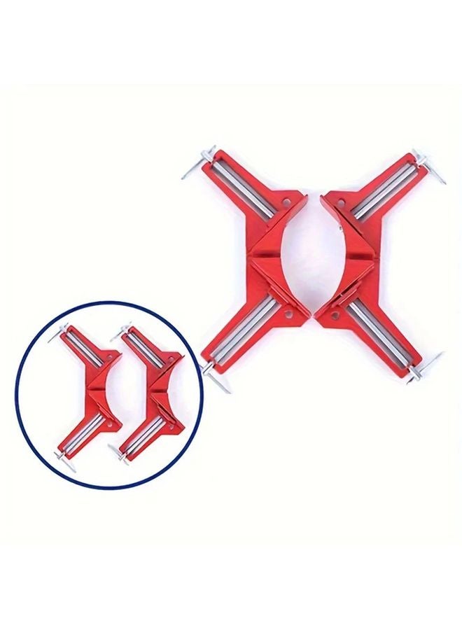 Red 90 Degree Corner Clamps 4pcs Zinc Alloy Right Angle Clamps For Woodworking Aquariums Photo Frames - Image 3
