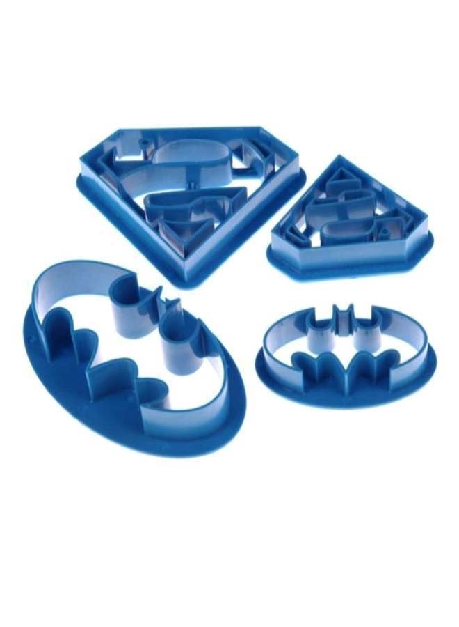 يو-هومي مجموعة قطاعات كوكيز على شكل علامة الأبطال الخارقين من 4 قطع لون أزرق