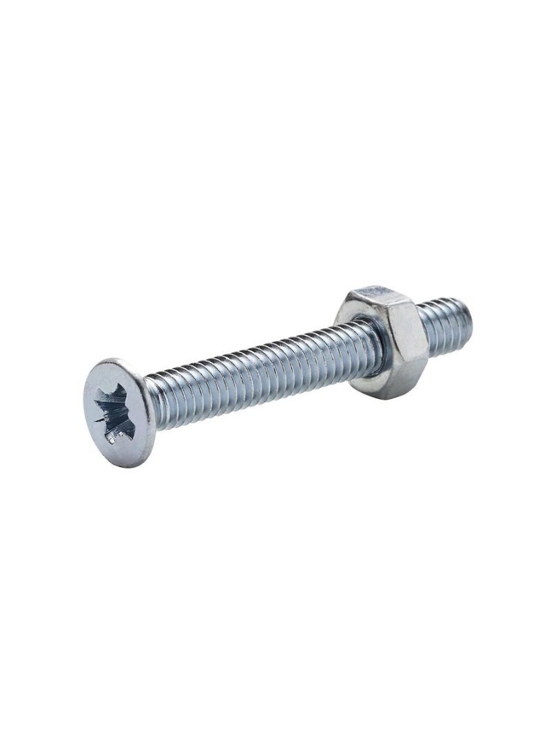ACE Diall Zinc-Plated Carbon Steel Machine Screw And Nut Pack M4 x 30mm 20Pcs