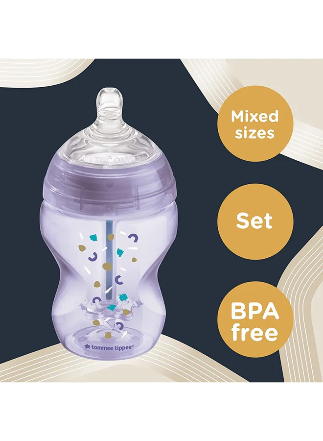 تومي تيبي Advanced Anti-Colic Starter Bottle Kit - Purple