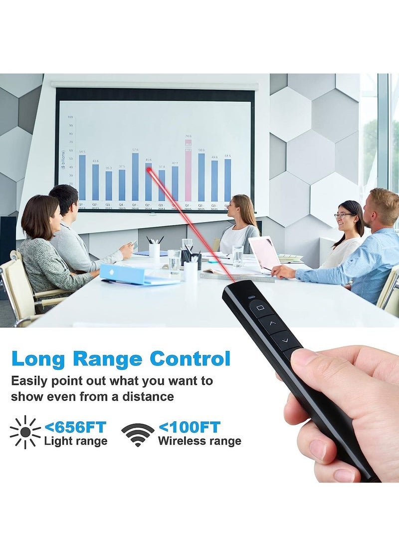 Generic - Wireless Presenter Remote, Presentation Clicker with Hyperlink & Volume Remote Control PowerPoint Office Presentation Clicker for Keynote/PPT/Mac/PC/Laptop(Battery Included) - Image 1