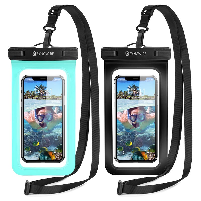 SYNCWIRE Waterproof Phone Pouch [2-Pack] - Universal IPX8 Waterproof Phone Case Dry Bag with Lanyard for iPhone 16/15/14/13/12 Pro XS MAX XR X 8 7 6 Samsung S25 S24 S23 and More Up to 7 Inches - Image 1