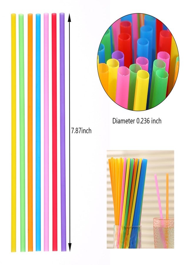 YAOSHENG 200-500 Pcs Colorful Disposable Drinking Plastic Straws.(7.87 inch Length, 0.236 inch Diameter,)-7Colors (200) - Image 3