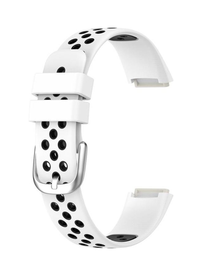 NIBEMINENT Two-Color Silicone Replacement Strap For Fitbit Luxe White Black - Image 1