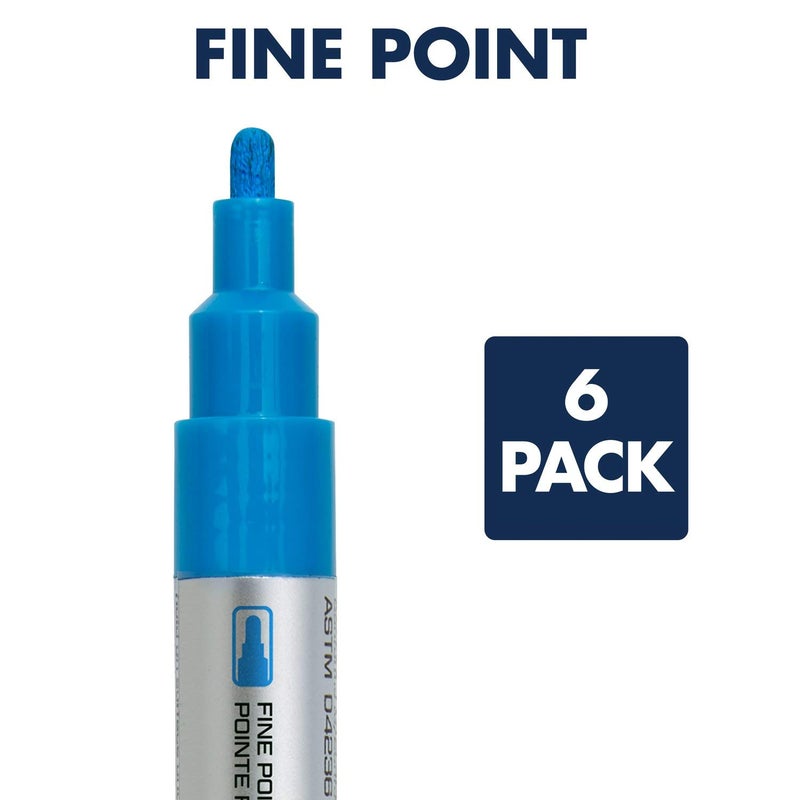 Quartet Glass Dry Erase Markers, Whiteboard Markers, Fine Tip, White and Neon Colors, 6 Pack (79558Q) - Image 3