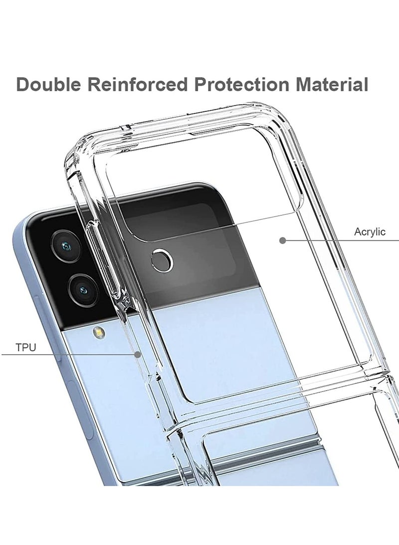 إلترازون Samsung Galaxy Z Flip 4 Clear Case, Z Flip 4 Crystal Clear Slim Fit Phone Cover Soft - Image 2
