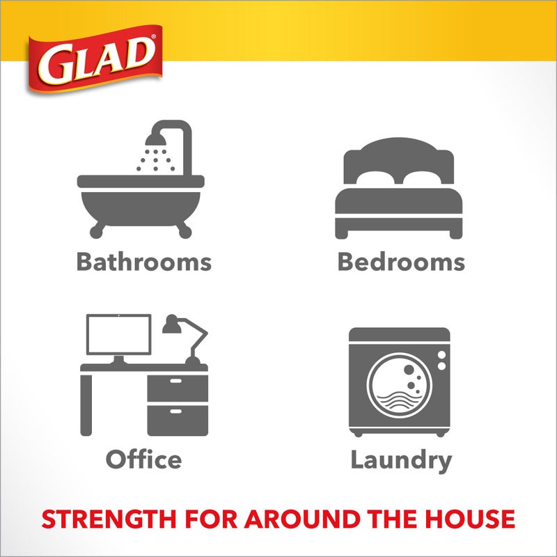 Glad Medium Trash Bags, 8 Gallon, Fragrance Free Garbage Bags With Drawstring, 26 Count - Image 1