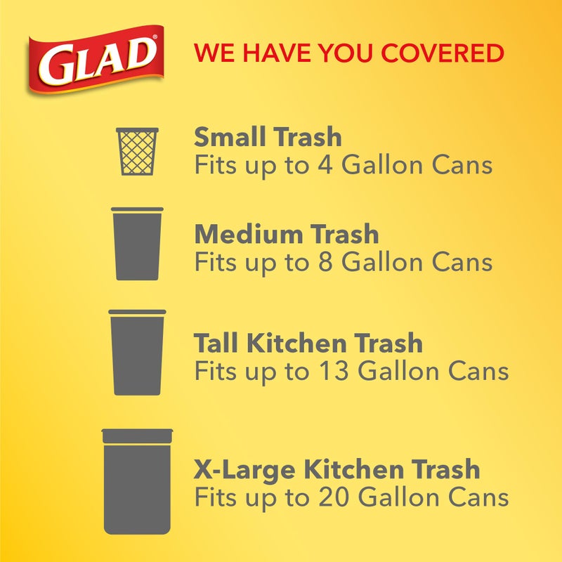 Glad Medium Trash Bags, 8 Gallon, Fragrance Free Garbage Bags With Drawstring, 26 Count - Image 2