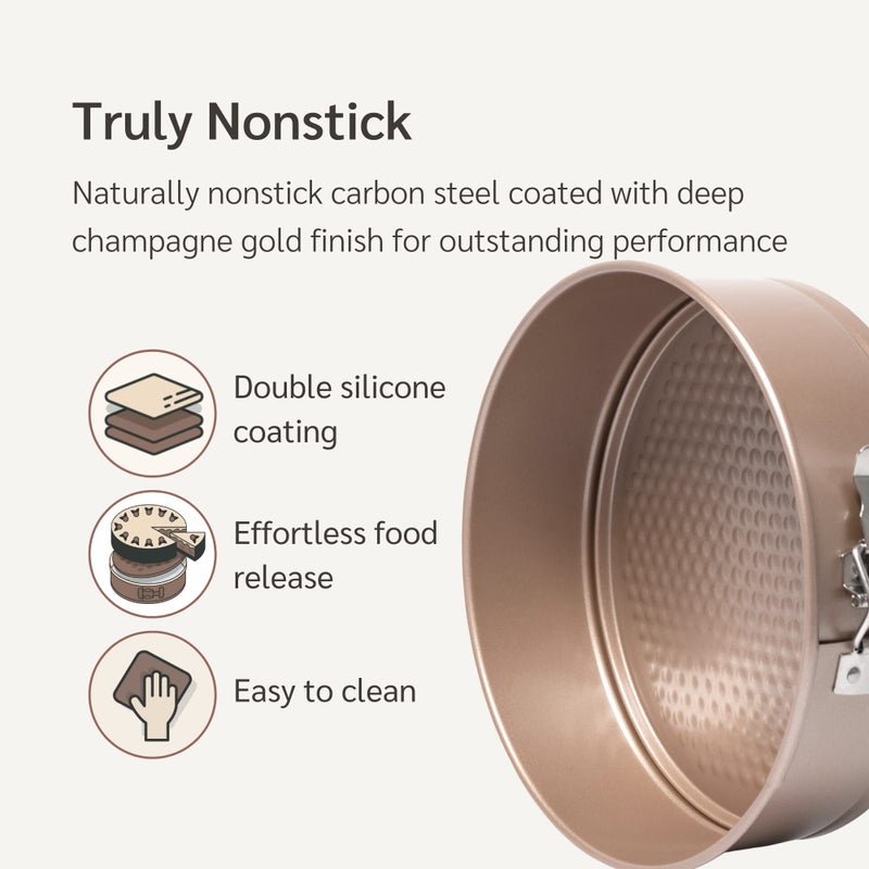 Happiels Non Toxic Nonstick 8 Inch Springform Pan | 8'' Cheesecake Mold | 8In Leakproof Spring-Form Round Cake Pans | Nontoxic Non Stick Spring Form Pan For Baking - Image 2
