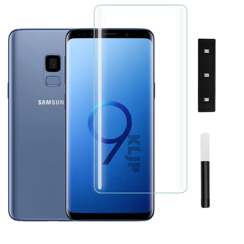 KLJP Premium HD+ UV Tempered Glass Screen Protector Guard Compatible For Samsung S8/ Samsung S9 (Pack of 1) Full Adhesive UV Curved Case Friendly HD+ Clarity - Image 1