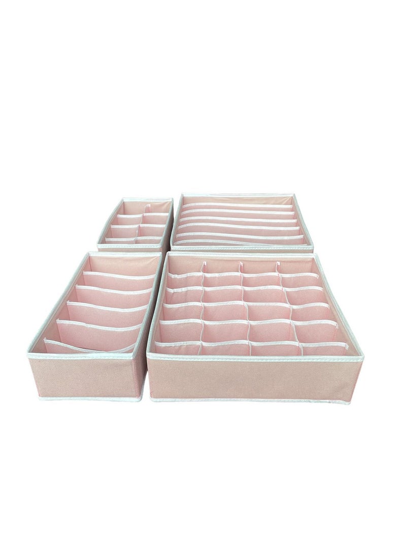 DeloPik 4 PCS Clothes Organizer - Wardrobe Clothes Storage Box, Underwear Bra Organizer Closet Drawer Divider for Skirts Socks Bras Panties & Scarf - Image 1