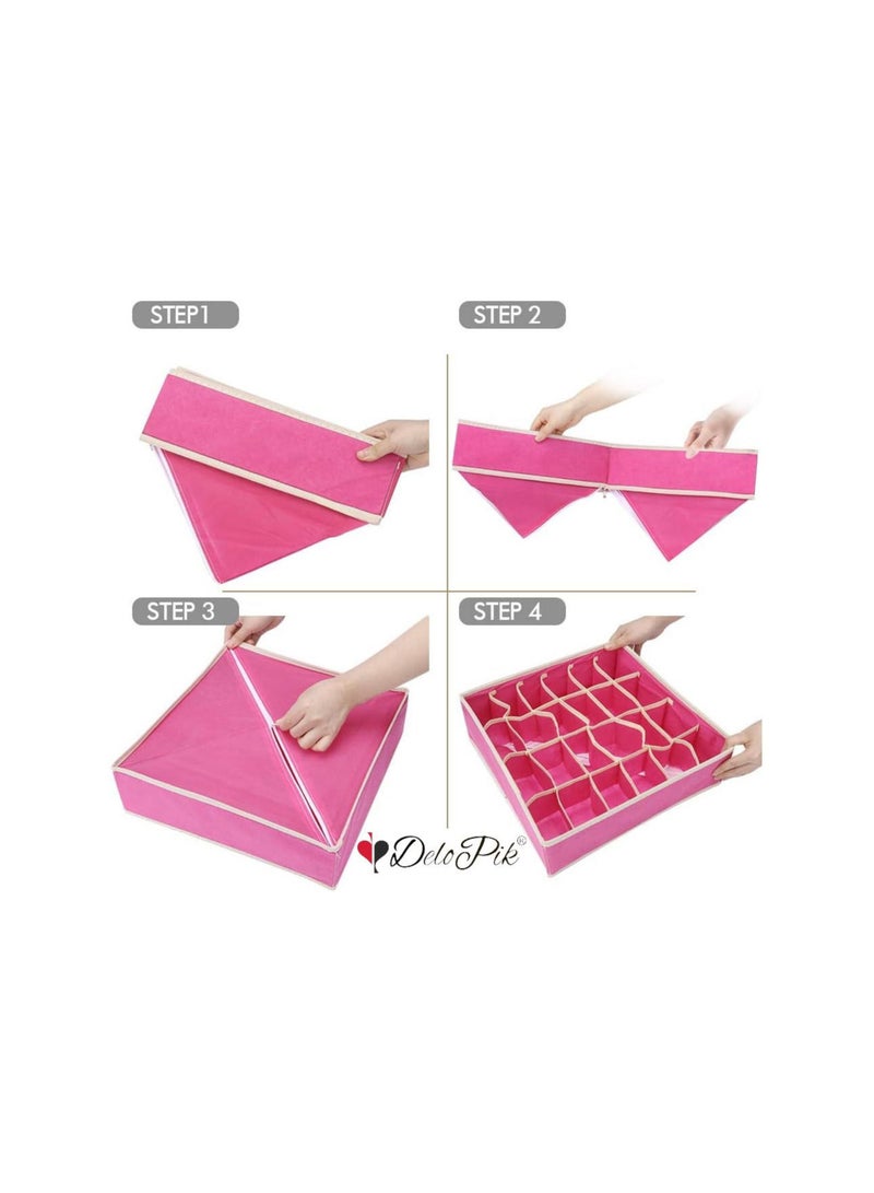 DeloPik 4 PCS Clothes Organizer - Wardrobe Clothes Storage Box, Underwear Bra Organizer Closet Drawer Divider for Skirts Socks Bras Panties & Scarf - Image 4