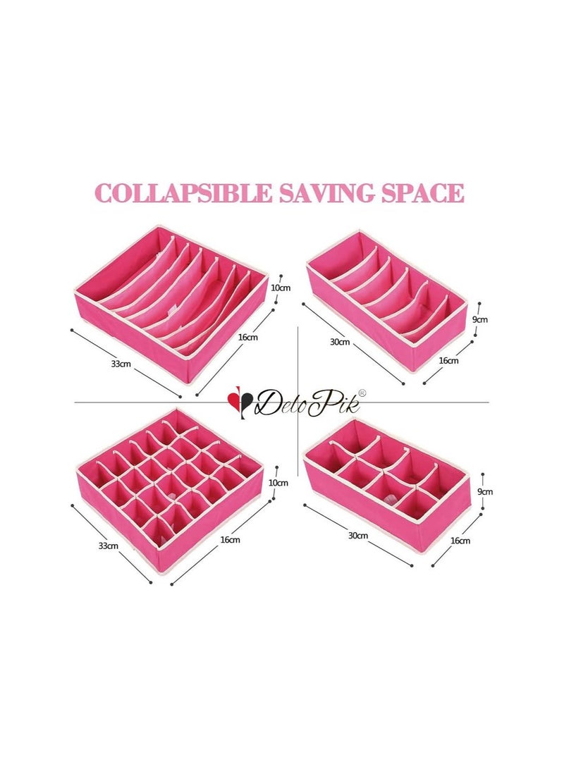 DeloPik 4 PCS Clothes Organizer - Wardrobe Clothes Storage Box, Underwear Bra Organizer Closet Drawer Divider for Skirts Socks Bras Panties & Scarf - Image 3