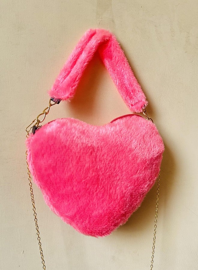CULT FACTORY Beautiful Pink Kids Side Bag Plush Toy Bags for Kids Girls - Image 4