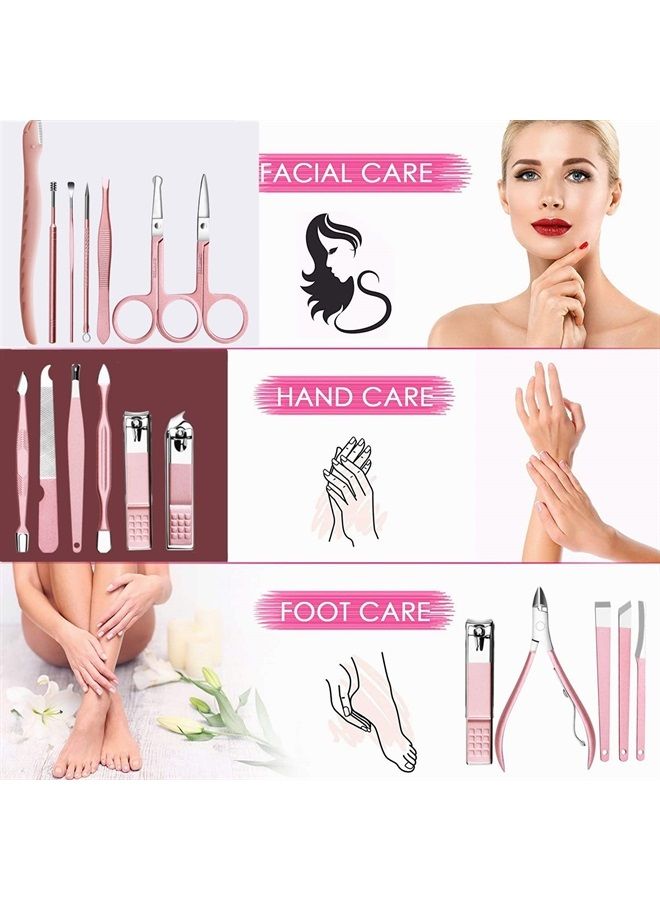 Aceoce Manicure Sets For Women Gift Manicure set Prosesional, Nail Clippers Manicure Kit Pedicure Kit 18 in 1 Aceoce Luxury Manicure Pedicure Set kit Travel Gifts Choice for Women Mother Men  - Image 1