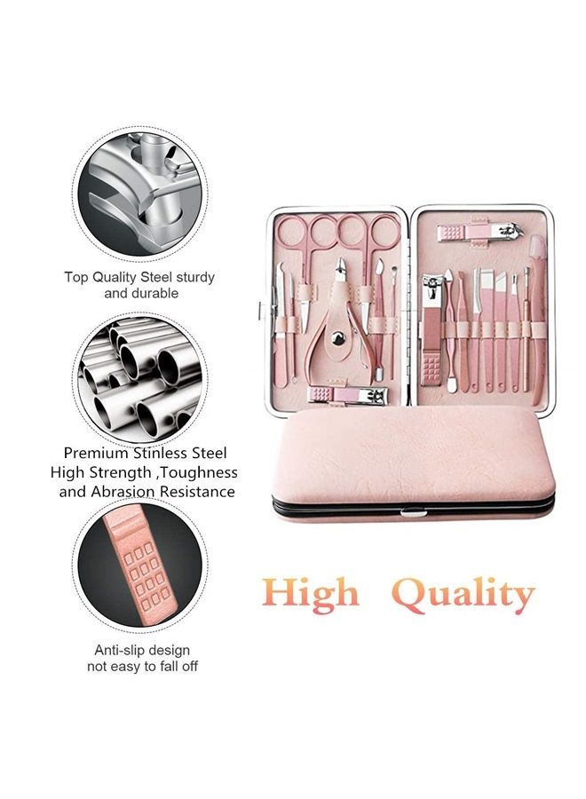Aceoce Manicure Sets For Women Gift Manicure set Prosesional, Nail Clippers Manicure Kit Pedicure Kit 18 in 1 Aceoce Luxury Manicure Pedicure Set kit Travel Gifts Choice for Women Mother Men  - Image 2