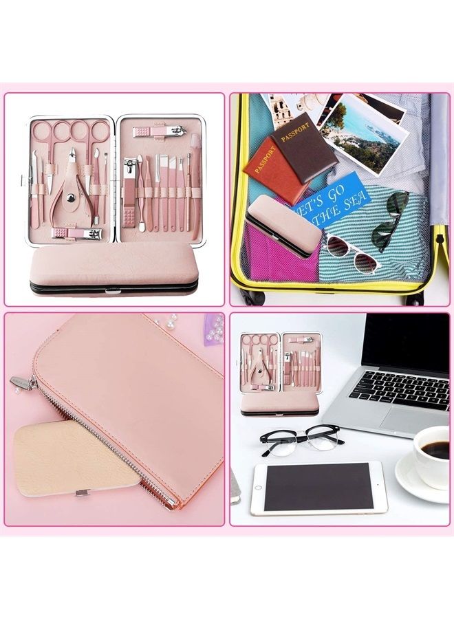 Aceoce Manicure Sets For Women Gift Manicure set Prosesional, Nail Clippers Manicure Kit Pedicure Kit 18 in 1 Aceoce Luxury Manicure Pedicure Set kit Travel Gifts Choice for Women Mother Men  - Image 3