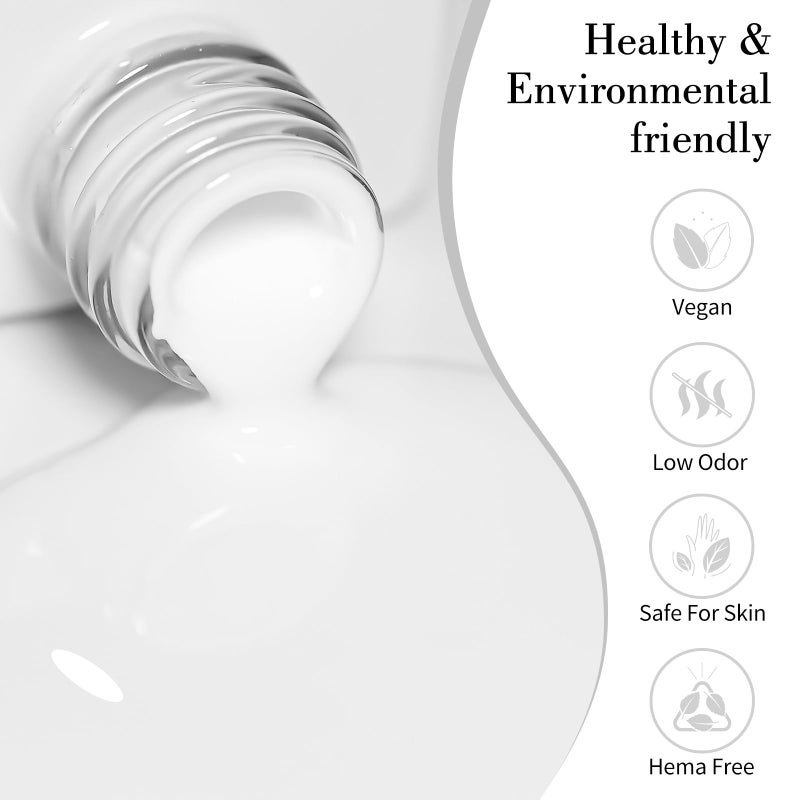 CANNI White Gel Polish â€“ 1 Pc Pure White, High Gloss UV/LED Soak-Off Gel Nail Polish for French Manicure, DIY & Salon Quality for Grils & Women - Image 2