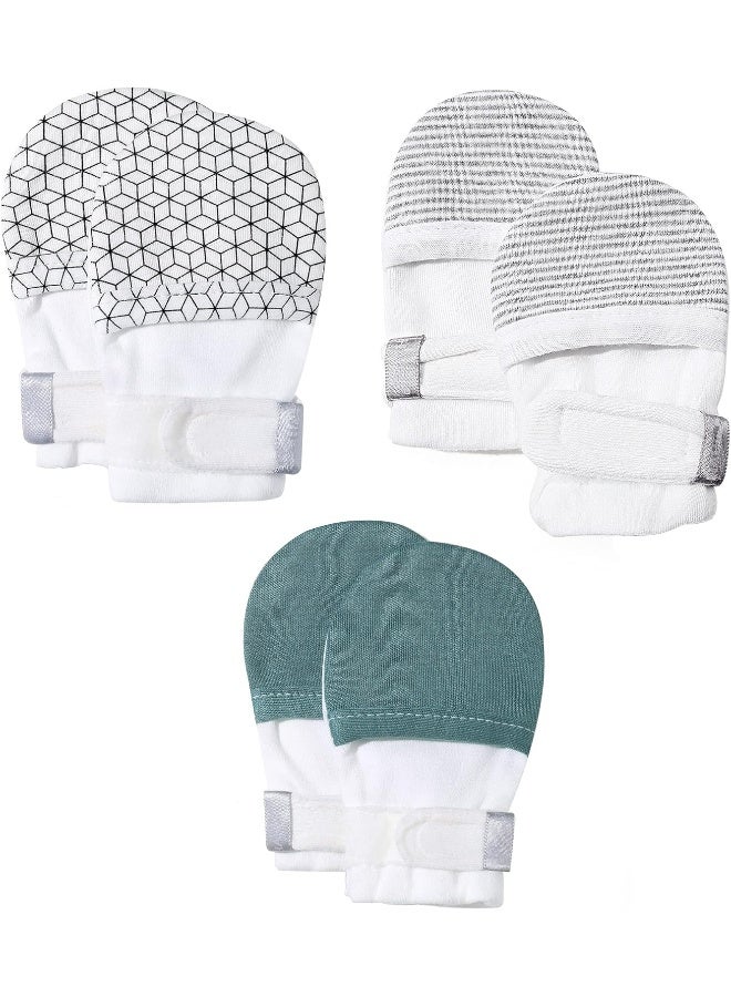 HAPIU HAPIU Baby No Scratch Mittens Stay On, 100% Cotton Breathable, Adjustable Infant Gloves for Boys Girls, Newborn - 12 M  - Image 1