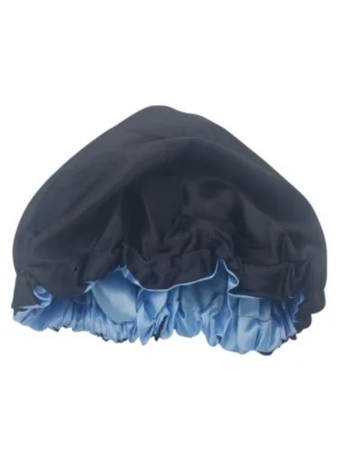 Double-Layered Silk Satin Hair Bonnet - Black