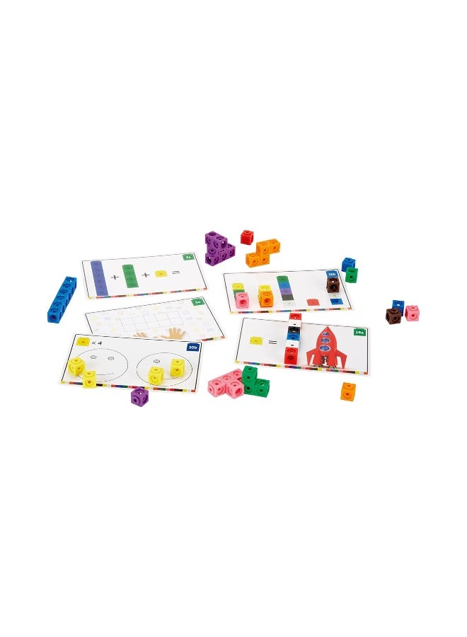 ليرننج ريسورسز مجموعة أنشطة مكعبات MathLink من Learning Resources، 100 مكعب و30 نشاطًا، للأعمار من 4 سنوات فما فوق، تعليم عملي في الرياضيات والعلوم والتكنولوجيا والهندسة والرياضيات - Image 2