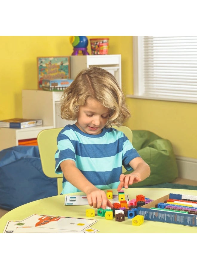 ليرننج ريسورسز مجموعة أنشطة مكعبات MathLink من Learning Resources، 100 مكعب و30 نشاطًا، للأعمار من 4 سنوات فما فوق، تعليم عملي في الرياضيات والعلوم والتكنولوجيا والهندسة والرياضيات - Image 4