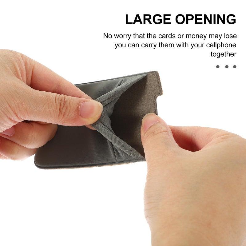 Black Gray Phone Card Holder 2pcs Double Slot Back Pocket for Credit Cards Travel Daily Use - Image 4