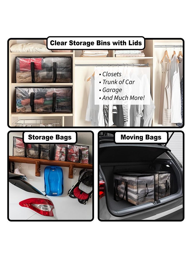 Peachjoy Oversized Moving Bags or Storage Bag – Large Moving Boxes with Backpack Straps, Zippers and Handles – Heavy-Duty Packing Bags for Moving, College Dorm, Decorations, 6 Pack  - Image 2