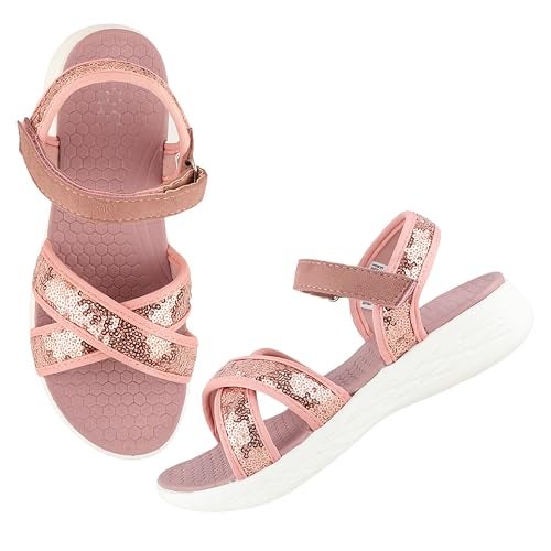 FUEL Fasion Sandals for Women Comfortable & Lightweight, Flexible & Breathable Flat Stylesh Sandal for ladies, Dailywear Footwear(Pink-2UK) - Image 1