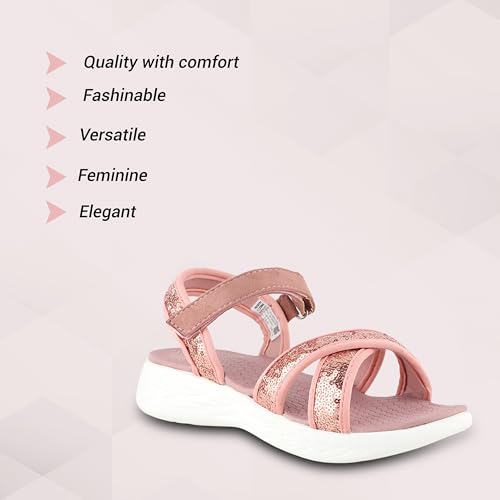 FUEL Fasion Sandals for Women Comfortable & Lightweight, Flexible & Breathable Flat Stylesh Sandal for ladies, Dailywear Footwear(Pink-2UK) - Image 5