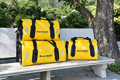 WILD HEART Waterproof Bag 55L 66L 77L Motorcycle Dry Duffel Bag for Travel,Motorcycling, Cycling,Hiking,Camping (77L, Yellow) - Image 4