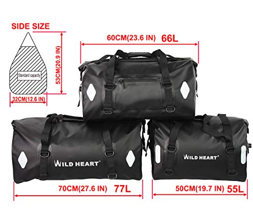 WILD HEART Waterproof Bag 55L 66L 77L Motorcycle Dry Duffel Bag for Travel,Motorcycling, Cycling,Hiking,Camping (77L, Yellow) - Image 5