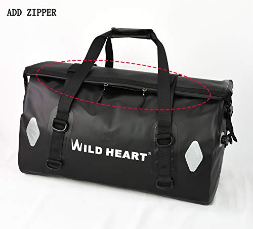 WILD HEART Waterproof Bag 55L 66L 77L Motorcycle Dry Duffel Bag for Travel,Motorcycling, Cycling,Hiking,Camping (77L, Yellow) - Image 3