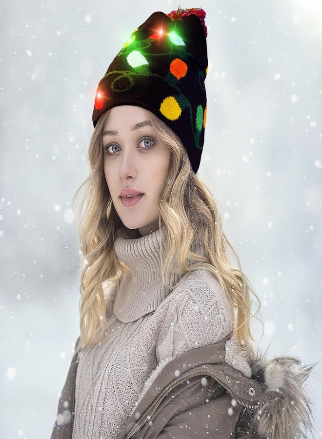 شيندل قبعات Shindel المضيئة، قطعتان، قبعة محبوكة بإضاءة LED لحفلات الكريسماس - Image 5