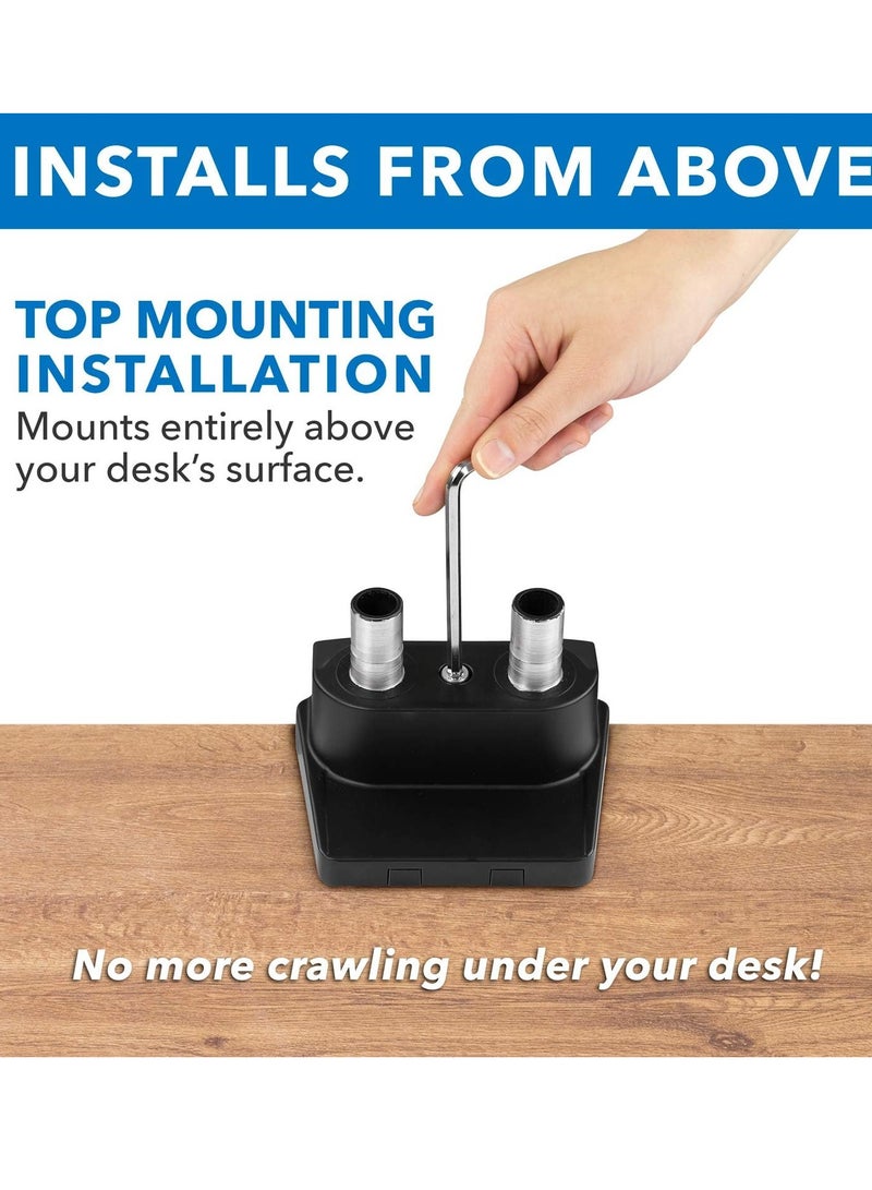 ELTRAZONE Dual Monitor Arm Mount Desk Stand | Premium Quality | Articulating Mechanical Spring Height Adjustable | Fits Two 24 27 29 30 32 Inch VESA 75 100 Compatible Screens | C-Clamp and Grommet - Image 4